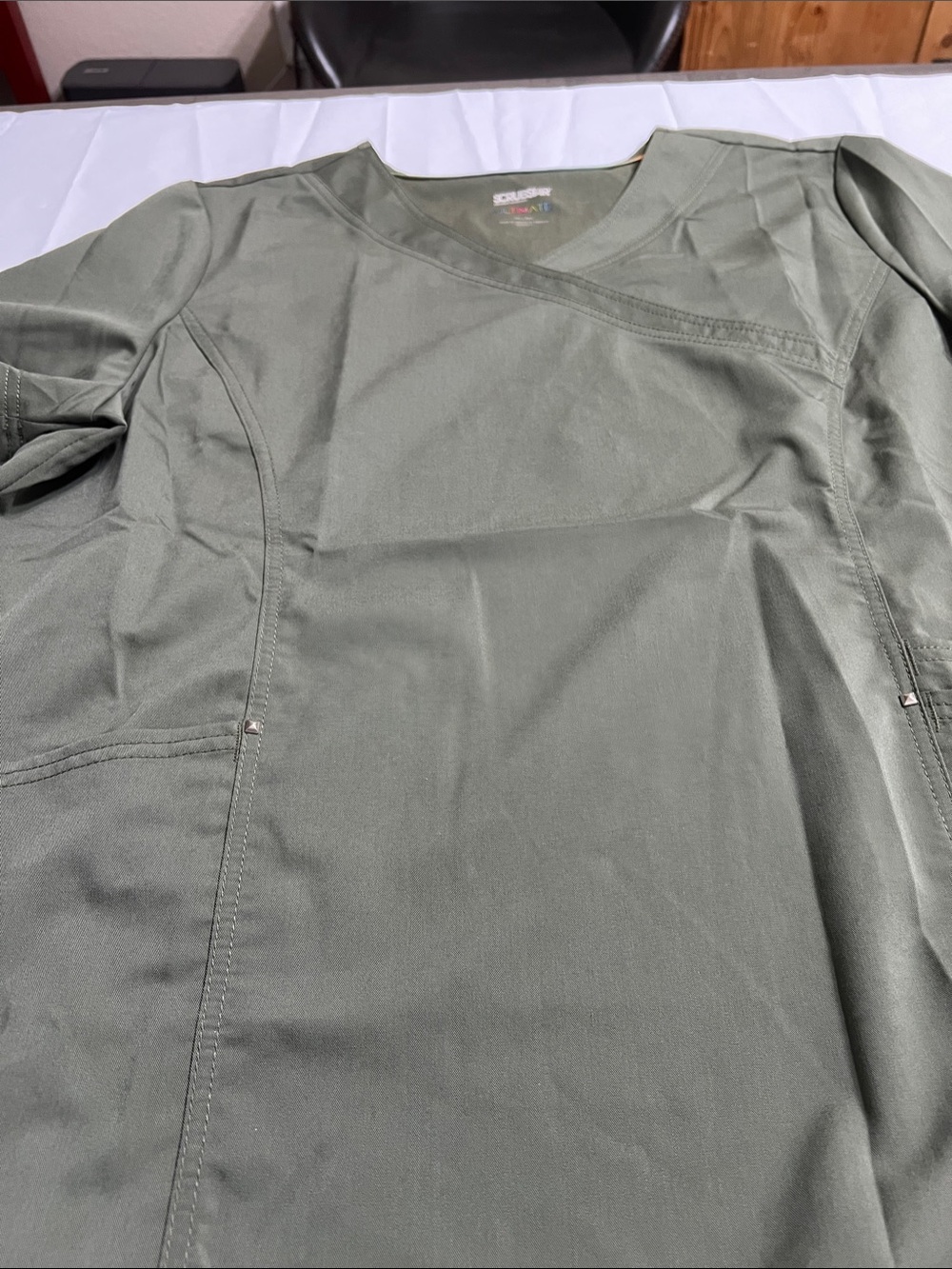 ScrubStar Women's Olive Green V-Neck Medical Scrub Top